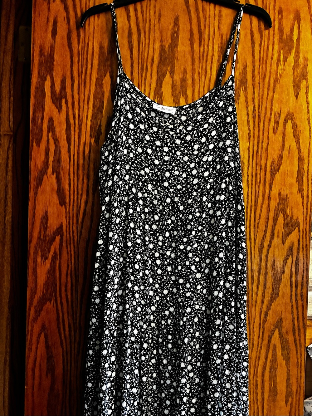 Carly Jean Los Angeles Black and White Floral Maxi Slip Dress